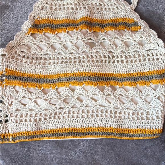 Charlotte Russe Crochet Halter Crop Top Small Boho Festival Coastal Cowgirl - Picture 6 of 13